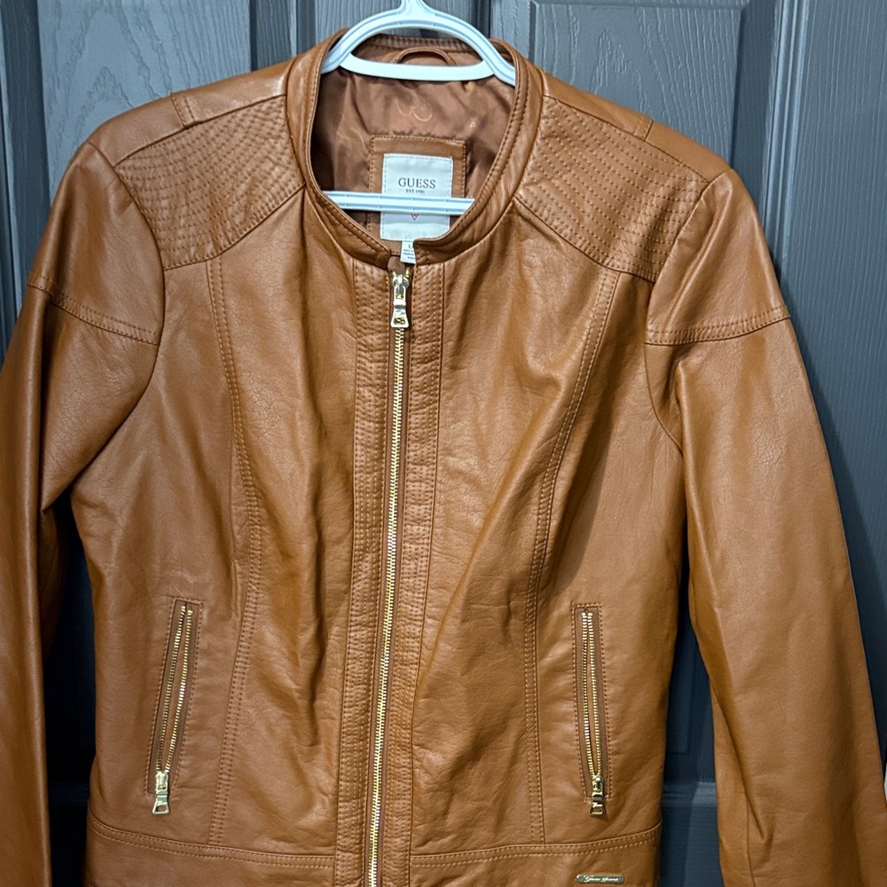 Guess Women's Brown Leather Jacket